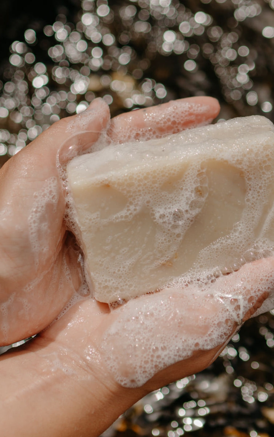 Bar Soap foaming in hands